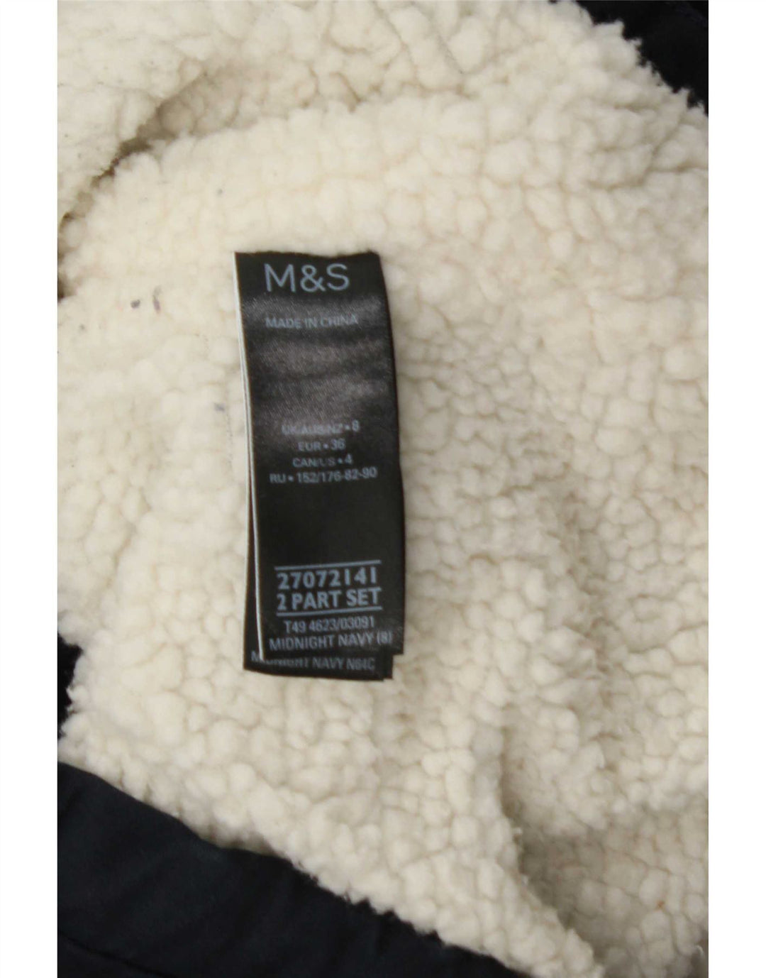 Мужская парка большого размера с капюшоном Marks & Spencer UK 8, маленькая, темно-синяя