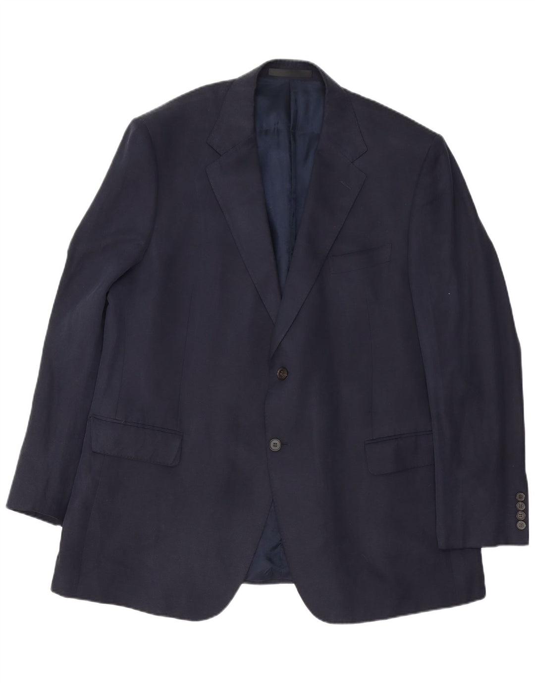 Мужской пиджак Marks & Spencer с двумя пуговицами, Великобритания, 46 XL, темно-синий, шелковый