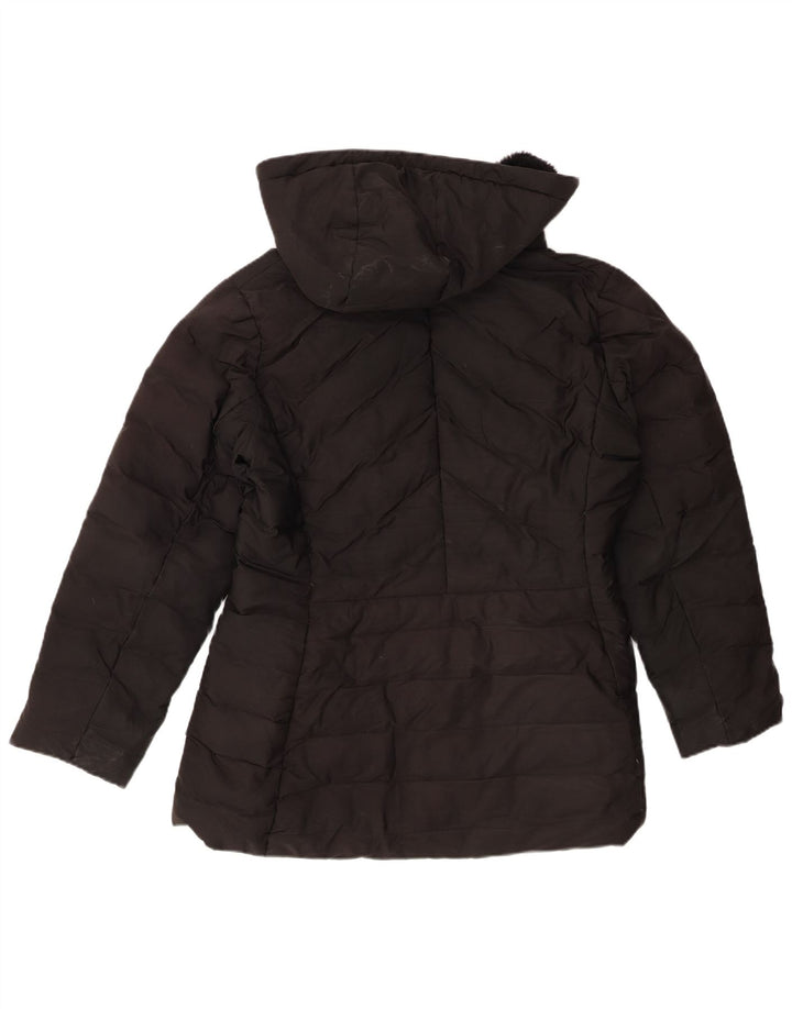 Женская стеганая куртка с капюшоном Zara UK 20 2XL, черный полиэстер