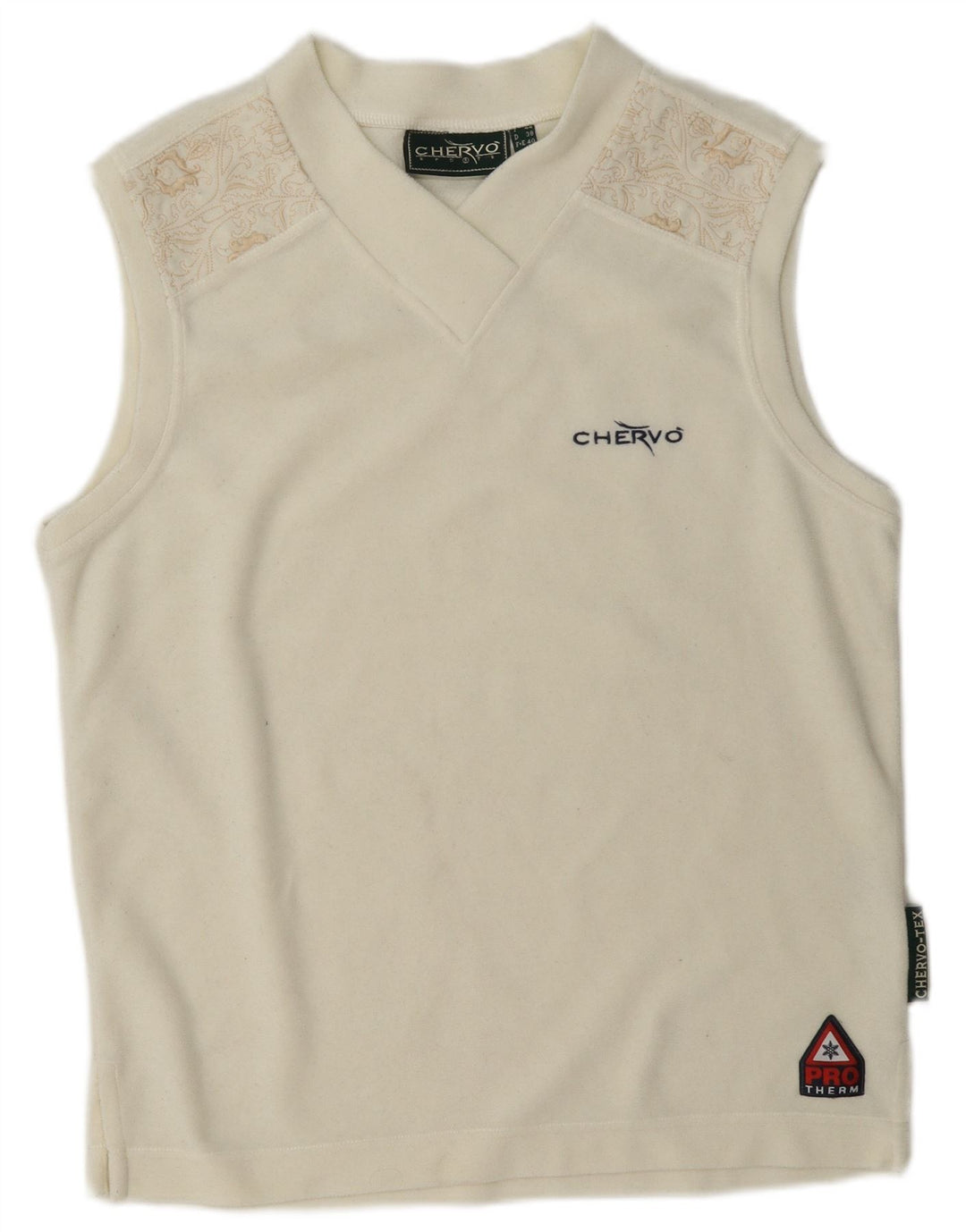 Женский велюровый жилет Chervo IT 44 Medium Off White, полиэстер с пейсли