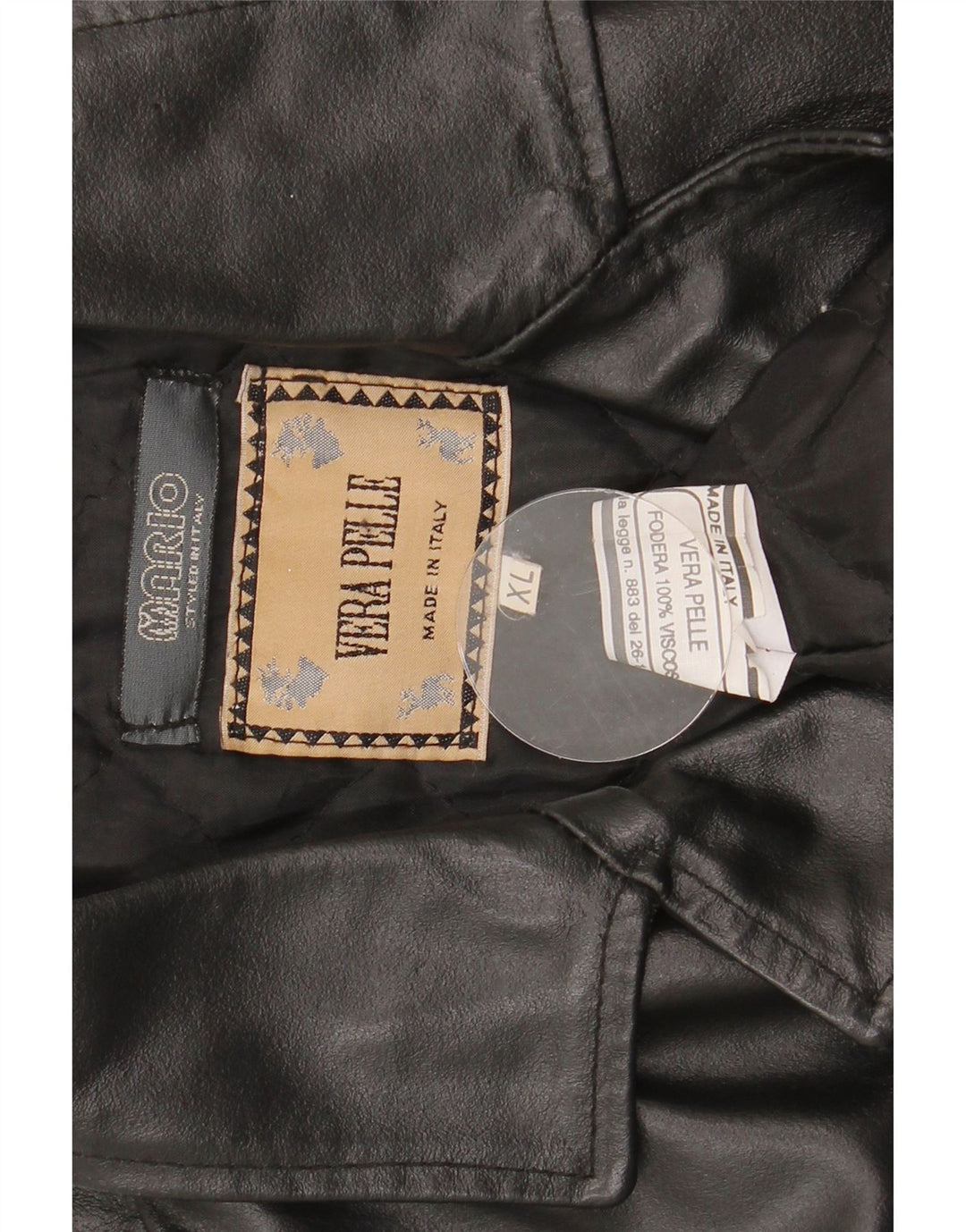 Винтажная мужская кожаная куртка UK 42 XL, черная кожа