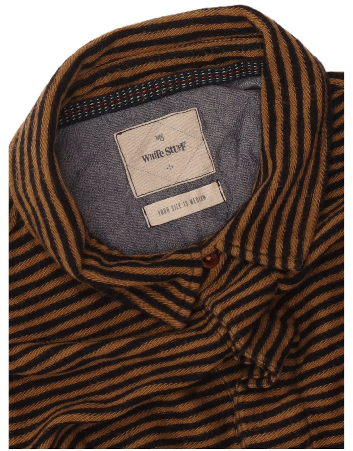 Мужской пуловер с коротким рукавом WHITE STUFF, средний коричневый в полоску