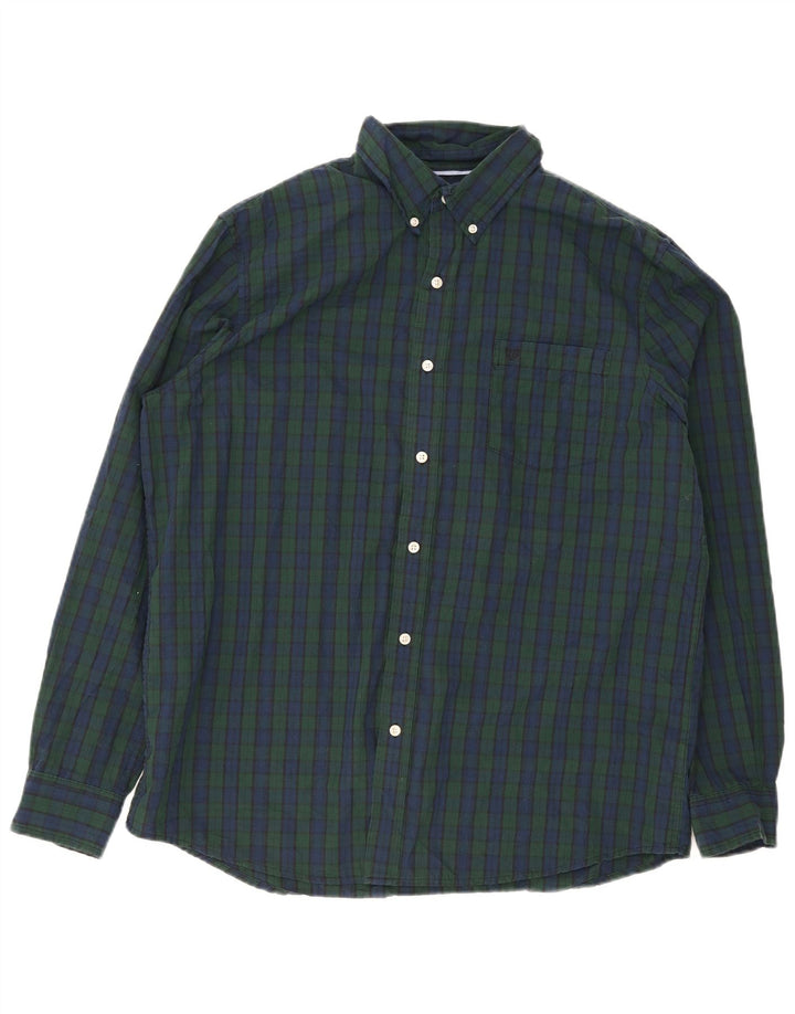 Мужская рубашка Chaps XL, темно-синяя клетка, хлопок
