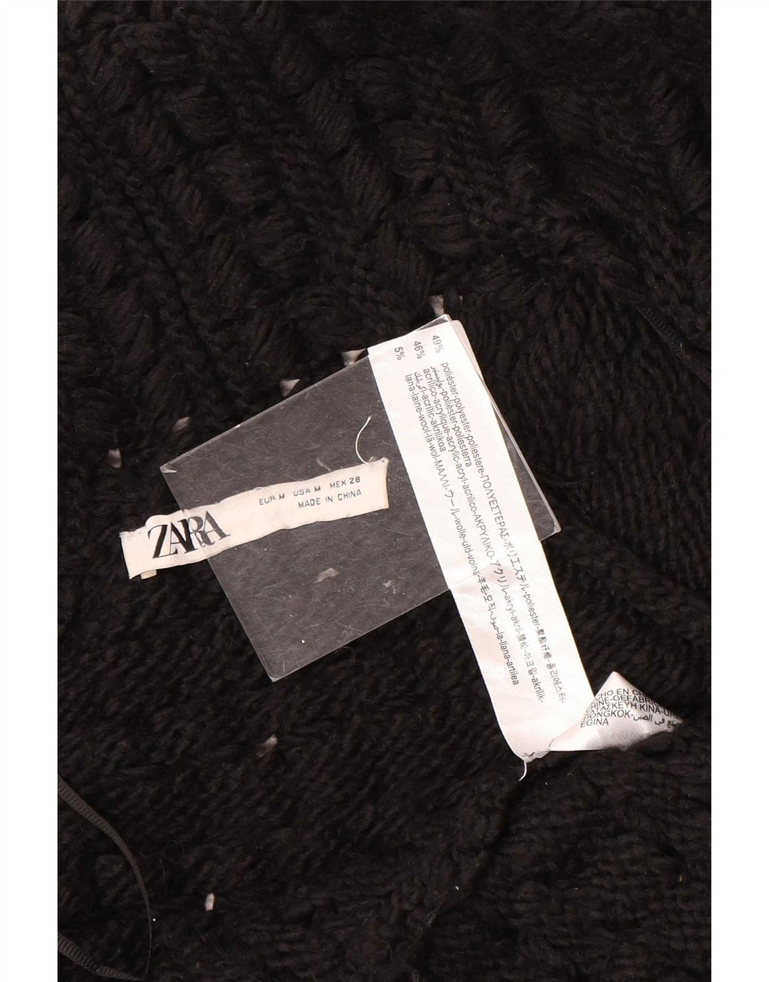 Женский длинный длинный открытый кардиган Zara UK 14, средний черный