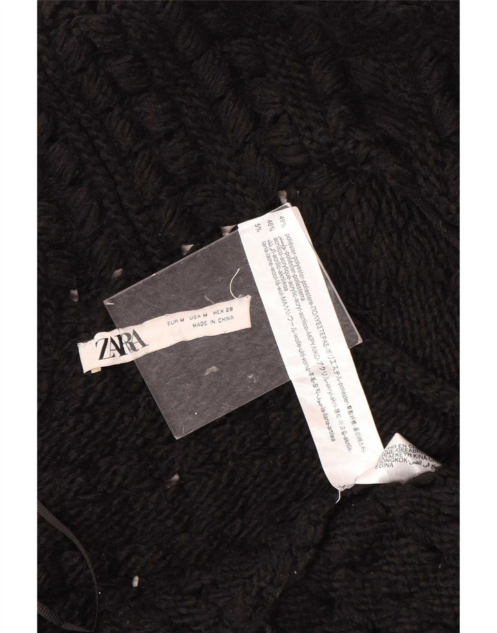Женский длинный длинный открытый кардиган Zara UK 14, средний черный