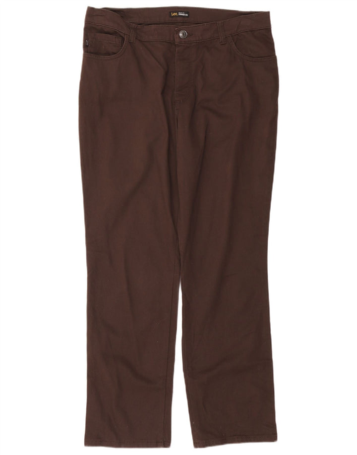 Женские прямые повседневные брюки классического кроя Lee W34 L29 коричневые