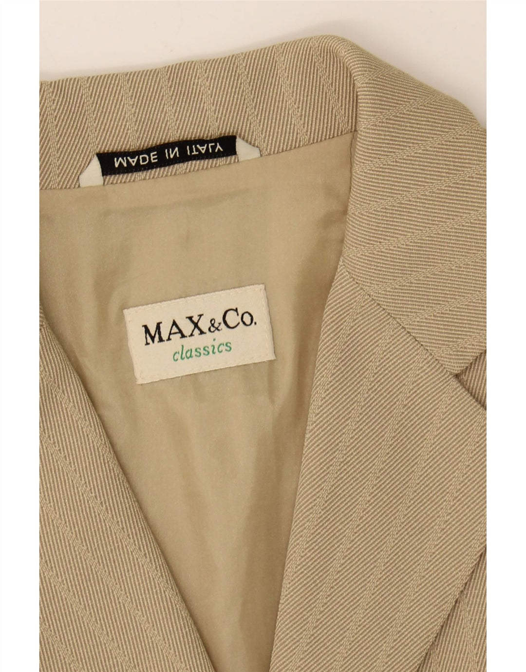 MAX & CO. Womens Classics Longline Blazer Jacket UK 10 Small  Beige Vintage Max & Co. and Second-Hand Max & Co. from Messina Hembry 
