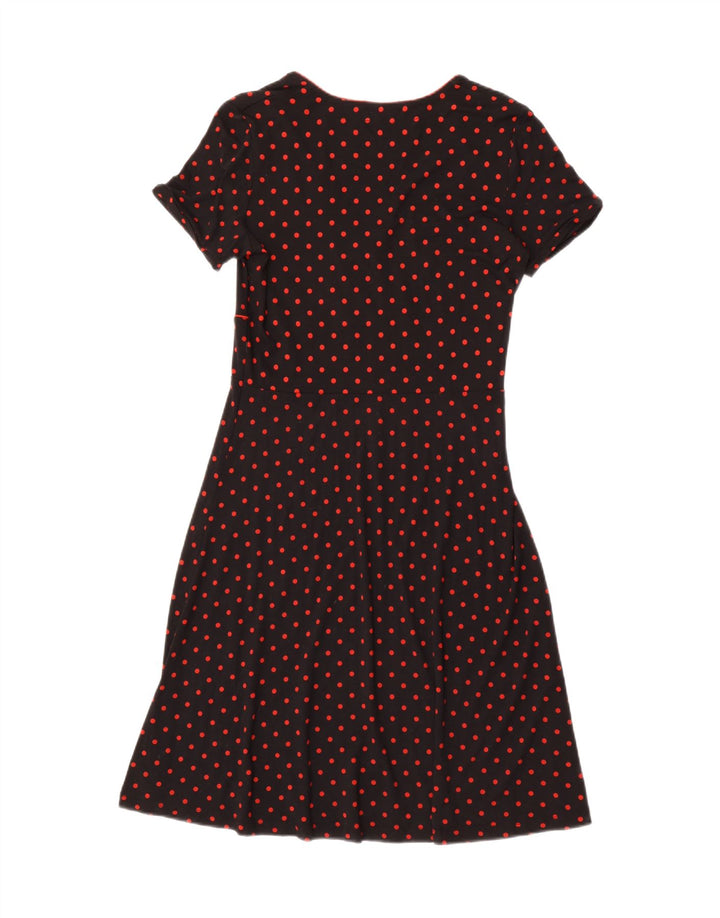 JOE BROWNS Womens A-Line Dress UK 12 Medium  Black Polka Dot