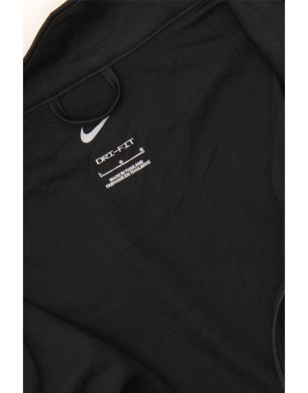 NIKE Womens Dri Fit Tracksuit Top Jacket UK 16 Large Black Polyester Vintage Nike and Second-Hand Nike from Messina Hembry 