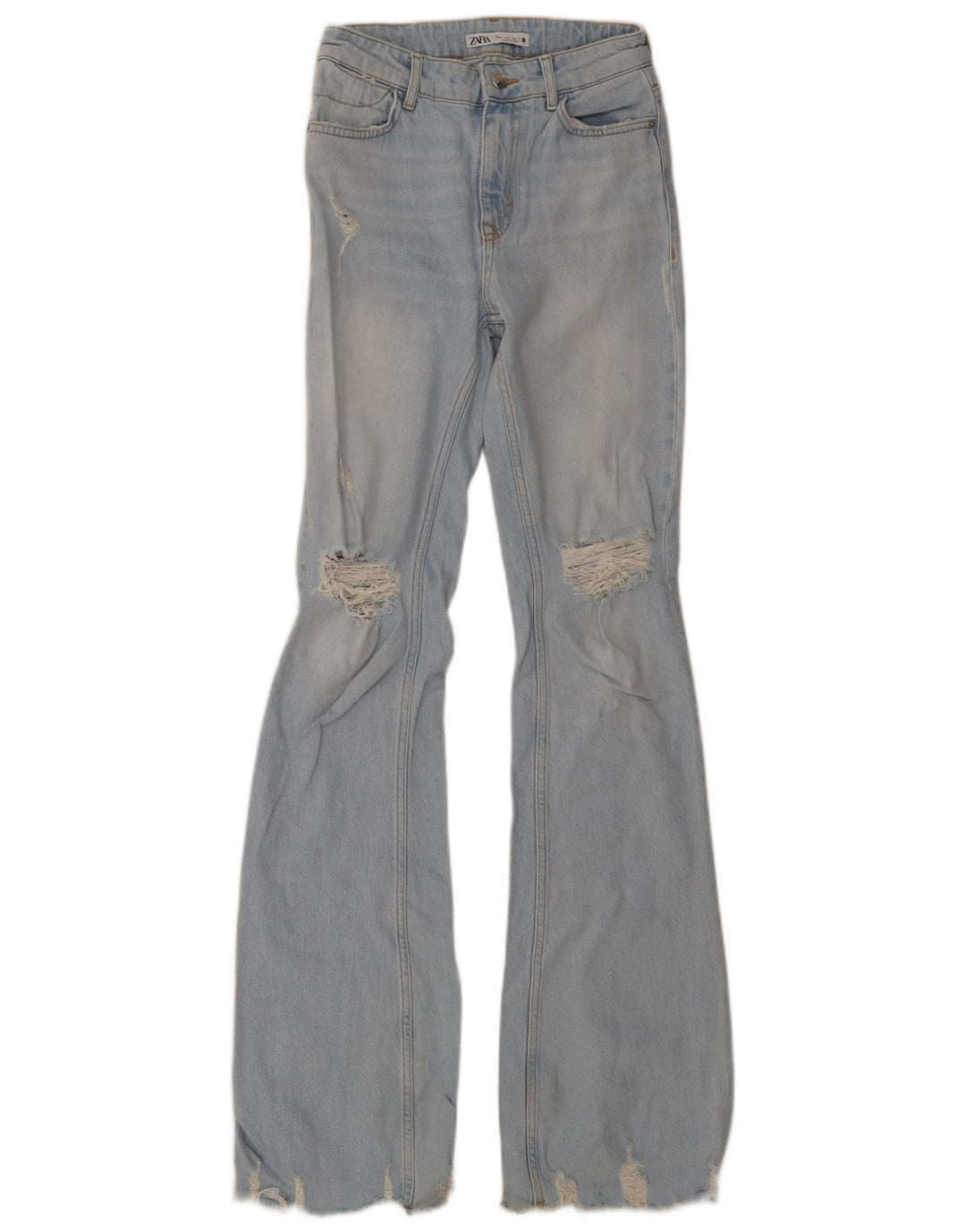 Женские высокие расклешенные джинсы Zara EU 34 2XS W24 L36 синие