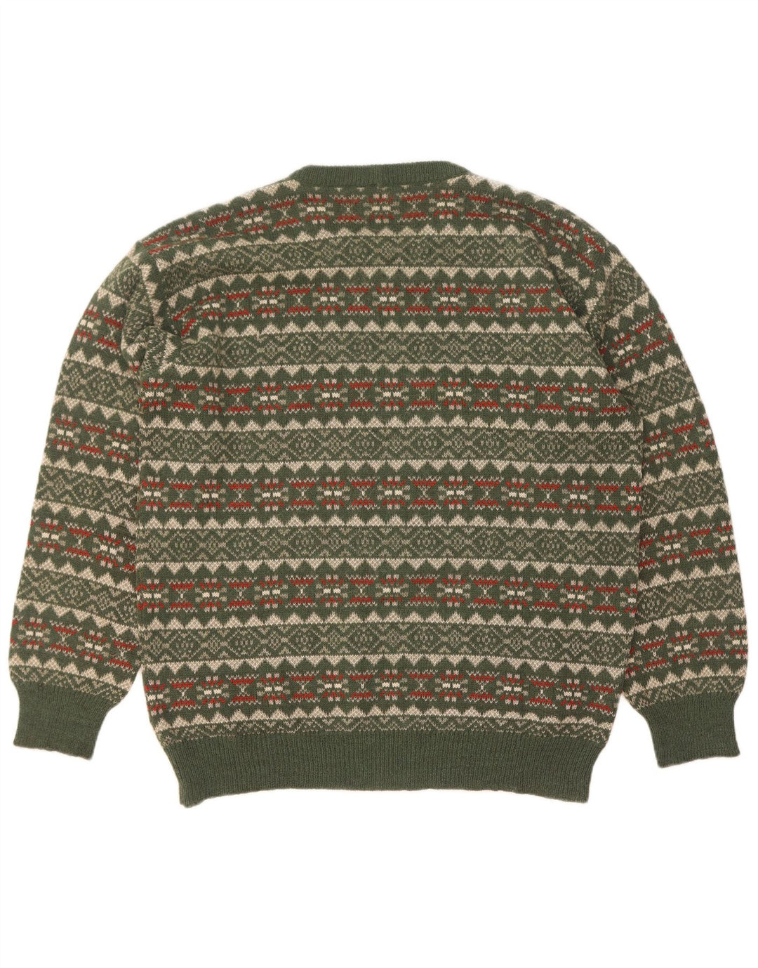 Мужской джемпер с круглым вырезом Silvy IT 52, большой зеленый Fair Isle