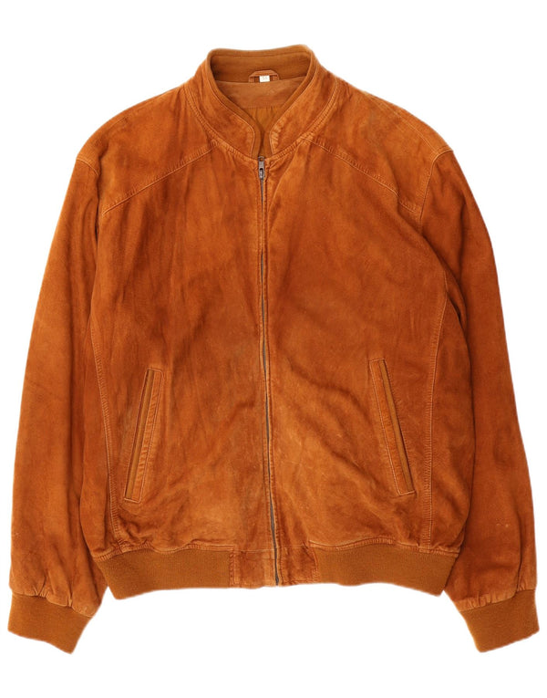 Мужской замшевый бомбер VINTAGE IT 54 2XL Бежевый кожаный