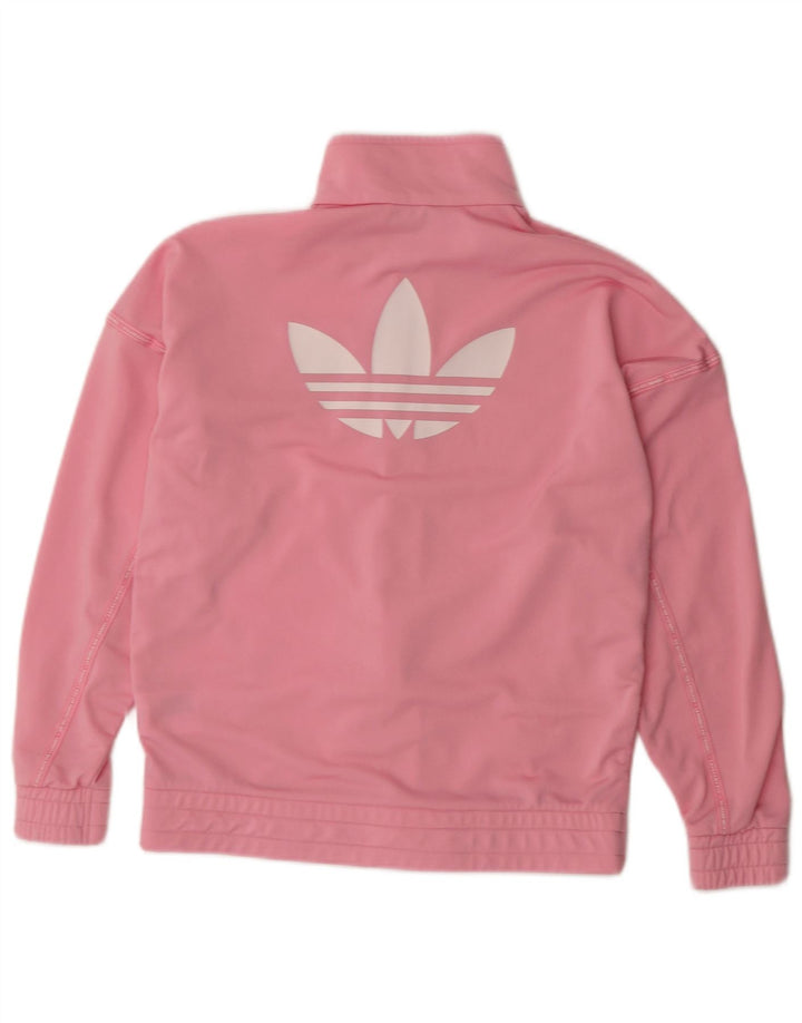 Спортивный костюм Adidas для девочек с графическим рисунком, верхняя куртка, 11–12 лет, розовый полиэстер