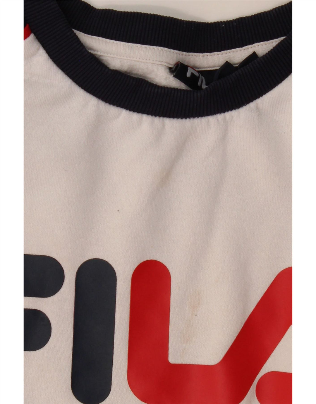 Мужской свитшот с рисунком FILA, большой белый хлопковый джемпер с цветными блоками