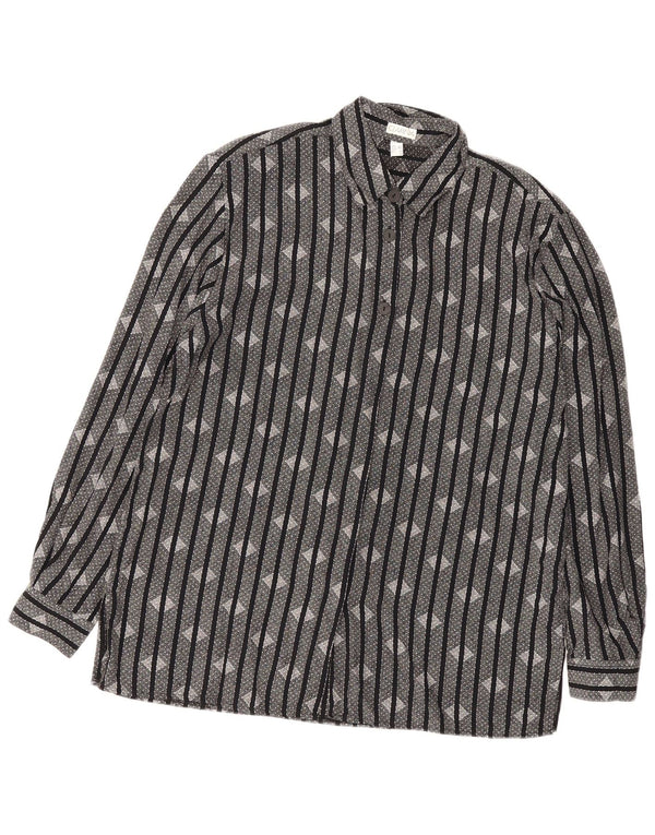 Vintage Womens Shirt UK 16 Large  Black Striped