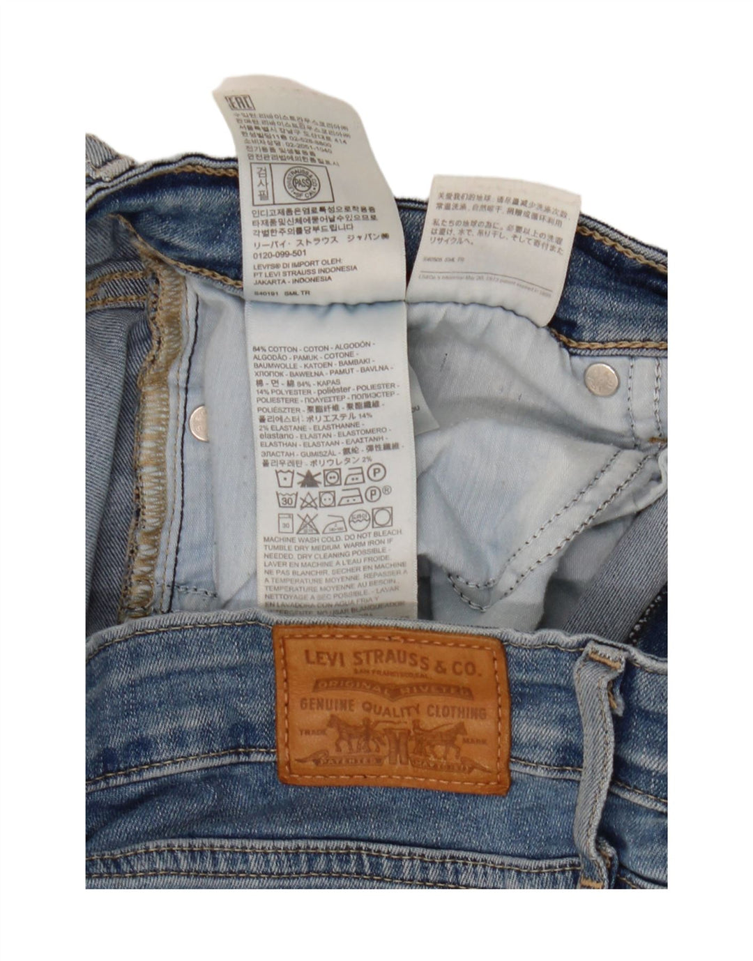 Женские укороченные джинсы Levi's 712 W31 L25, синий хлопок