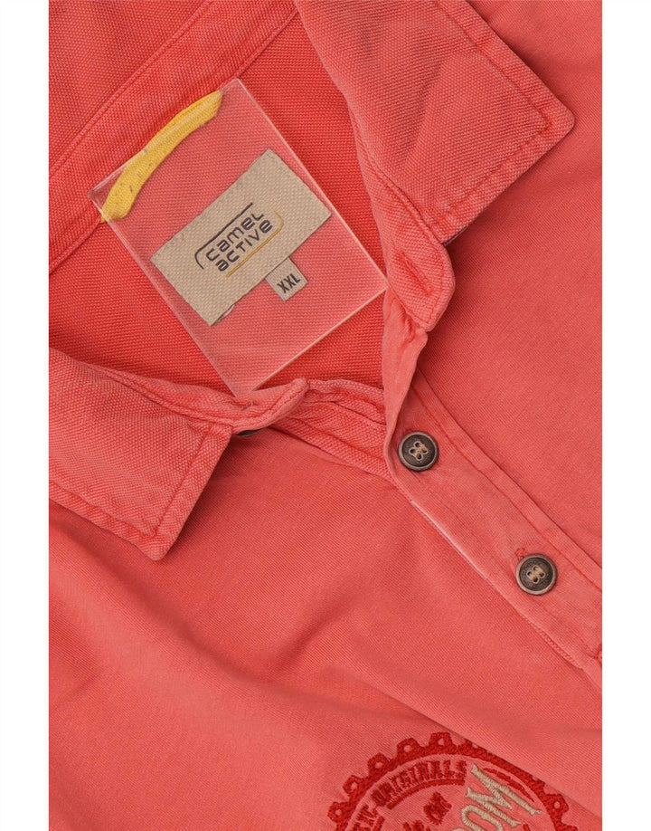 Мужская рубашка поло с рисунком Camel Active 2XL розовая