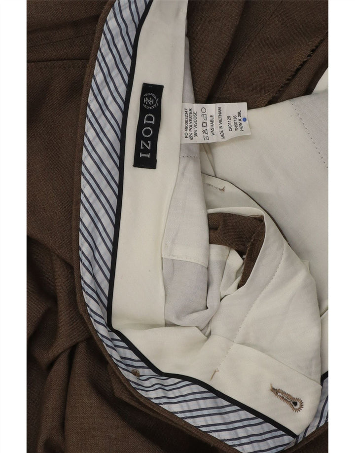 Брюки мужские прямые костюмные Izod W40 L29 коричневые, полиэстер