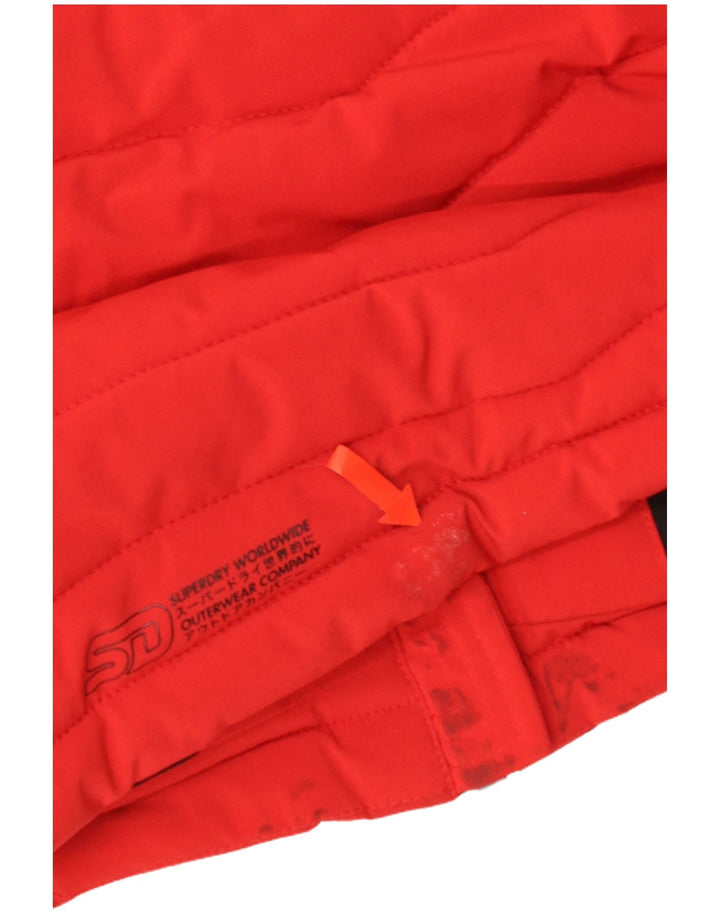 Женская утепленная куртка оверсайз с капюшоном Superdry UK 10, маленький красный полиэстер