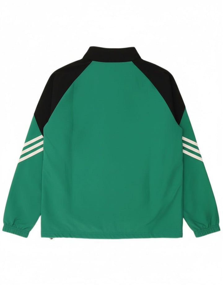 Спортивный костюм Adidas для мальчиков, верхняя куртка 13–14 лет, XL, зеленый полиэстер с цветными блоками