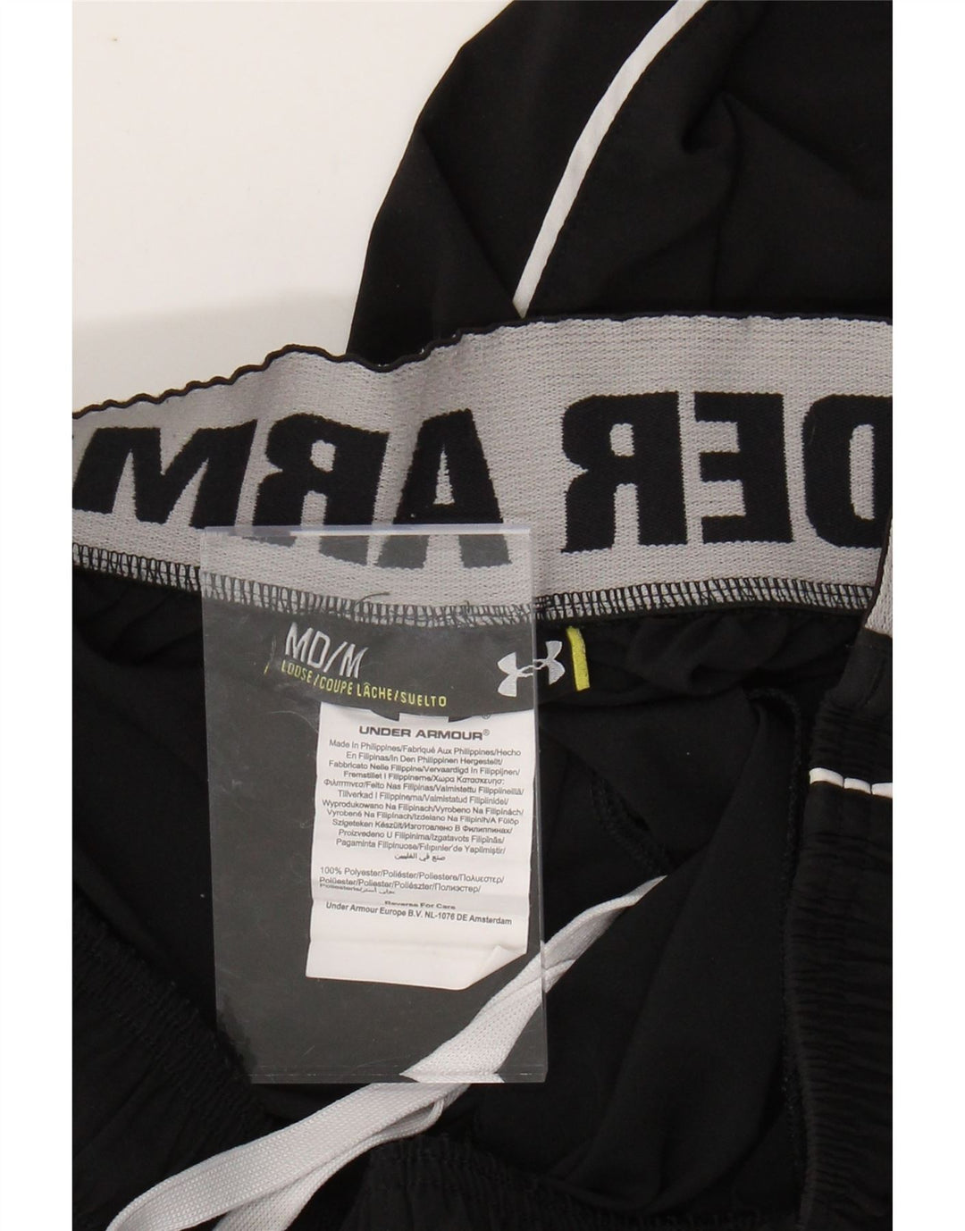 Мужские спортивные шорты с рисунком UNDER ARMOR, средний черный, полиэстер