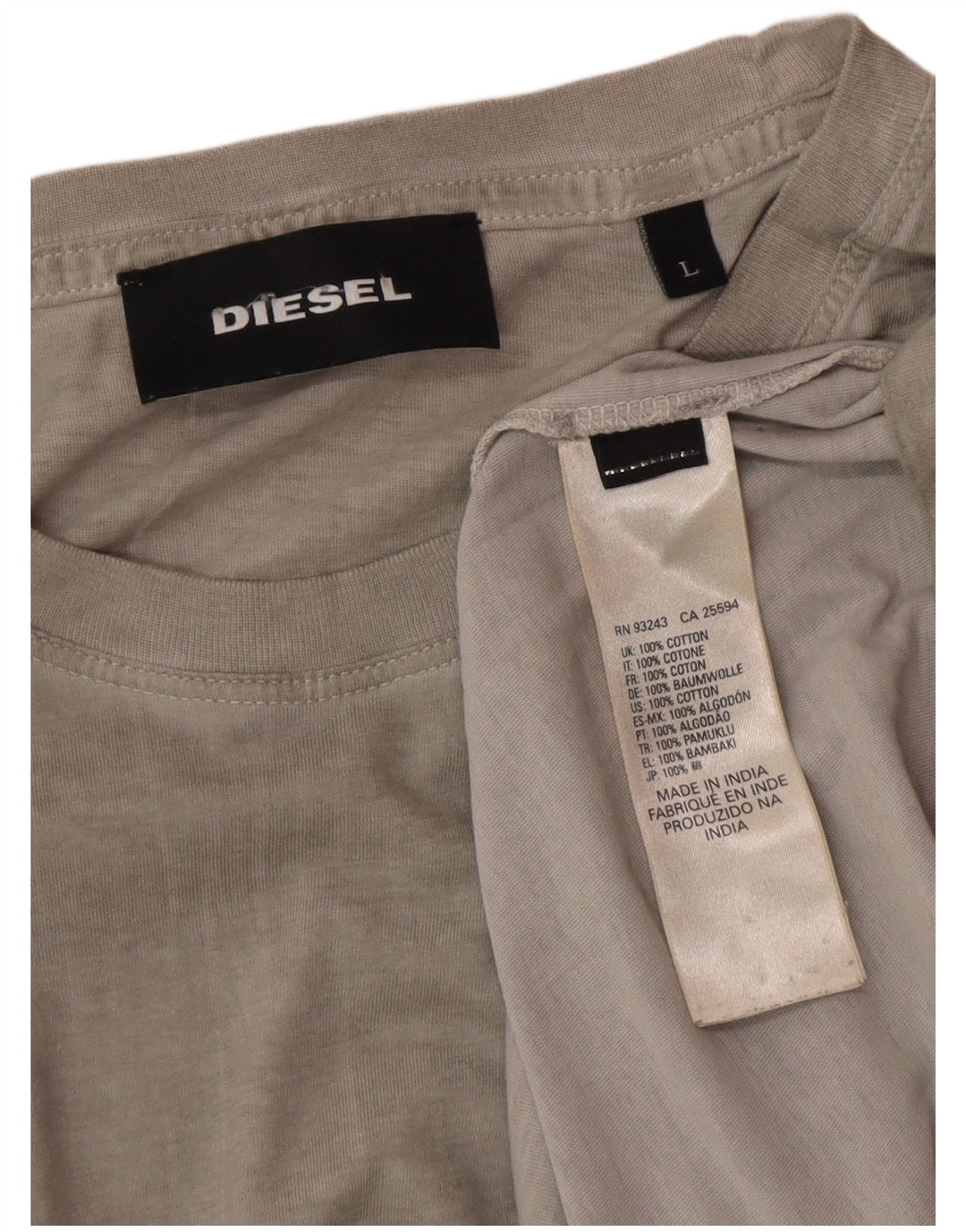 Мужская футболка Diesel Top, большой серый хлопок