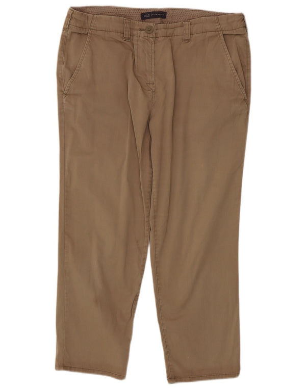 Женские прямые брюки чинос Marks & Spencer UK 12 Medium W32 L23 Коричневые