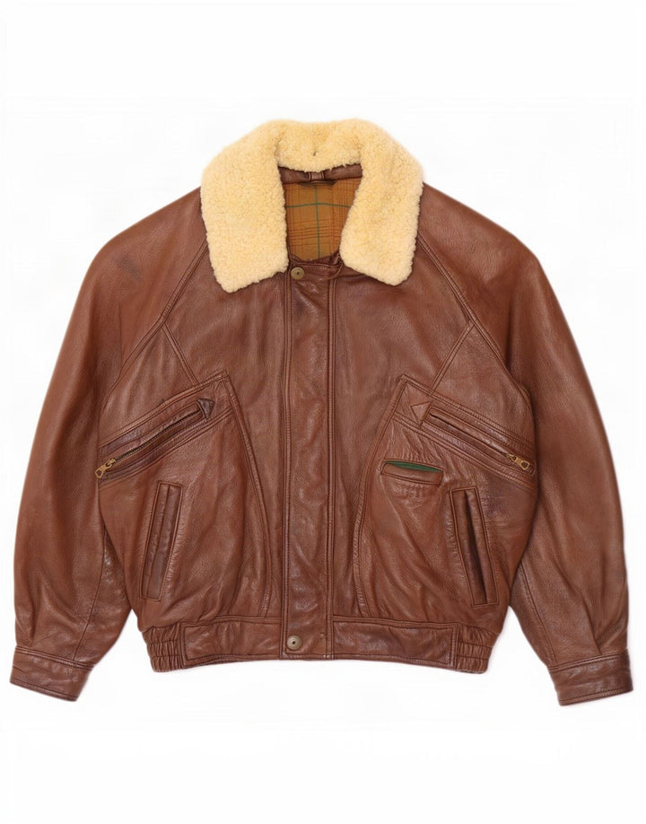 Мужская кожаная куртка Marcos UK 42 XL коричневая