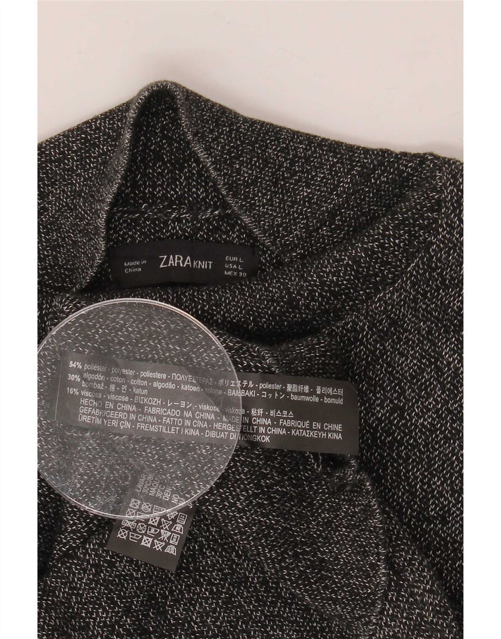 Женская блузка стандартного размера Zara UK 16, большой серый полиэстер с крапинками