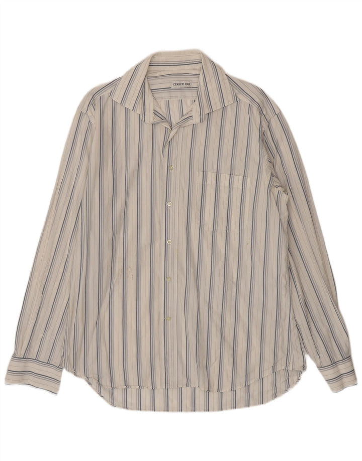 CERRUTI 1881 Mens Shirt Size 41 16 Large White Pinstripe