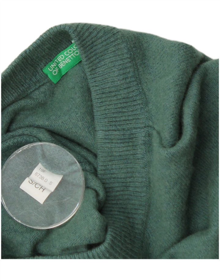 Женский свободный джемпер с круглым вырезом Benetton UK 10, маленький зеленый