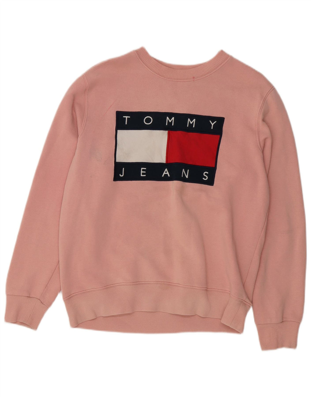 Женский свитшот с рисунком TOMMY HILFIGER UK 14, хлопковый средний розовый цвет