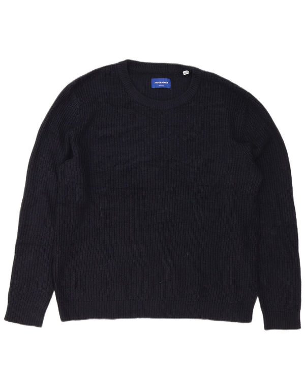 Мужской свитер с круглым вырезом Jack & Jones XL, темно-синий акрил