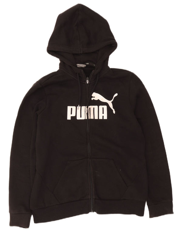 Женский свитер с капюшоном на молнии с графическим рисунком Puma UK 16, большой черный хлопок