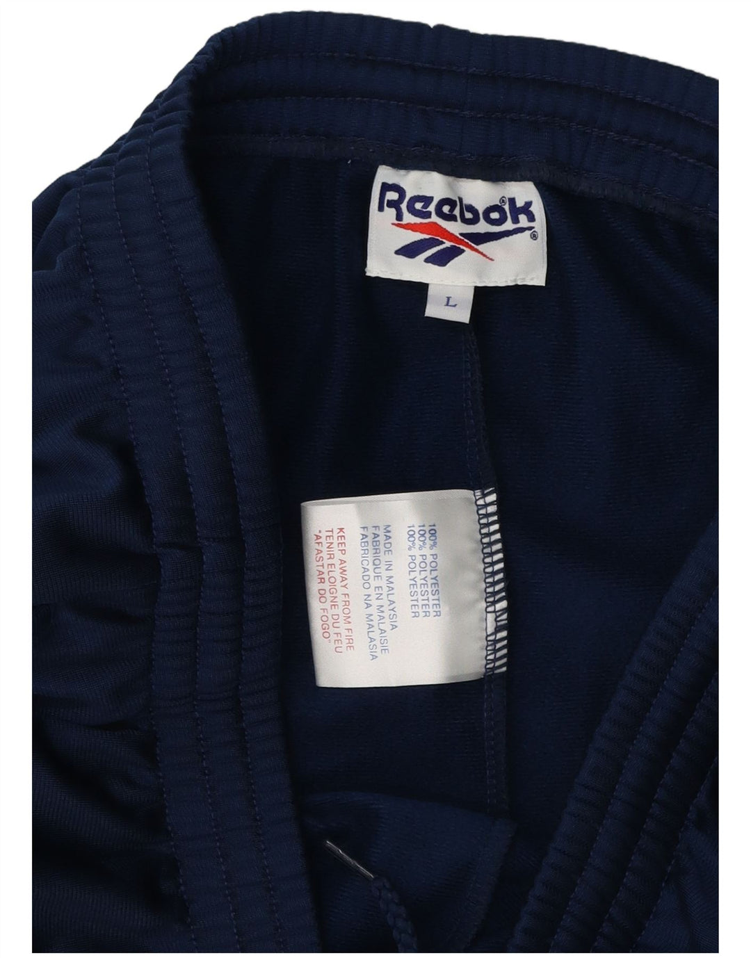 Reebok Мужские спортивные брюки с графическим рисунком, большие темно-синие, полиэстер