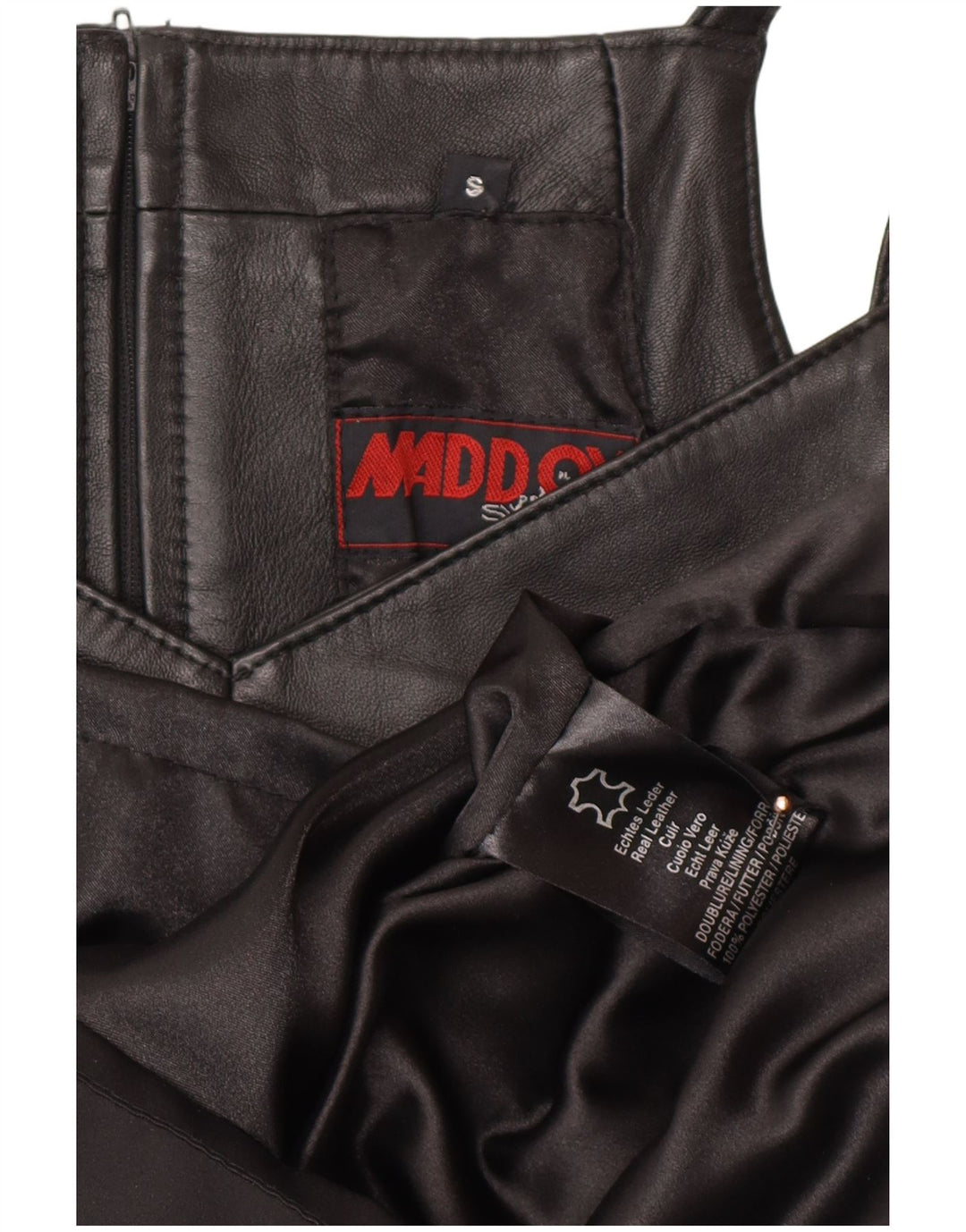 Женское кожаное платье-футляр без рукавов MADDOX UK 10 маленькое черное кожаное