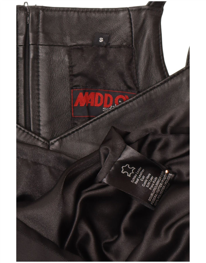 Женское кожаное платье-футляр без рукавов MADDOX UK 10 маленькое черное кожаное