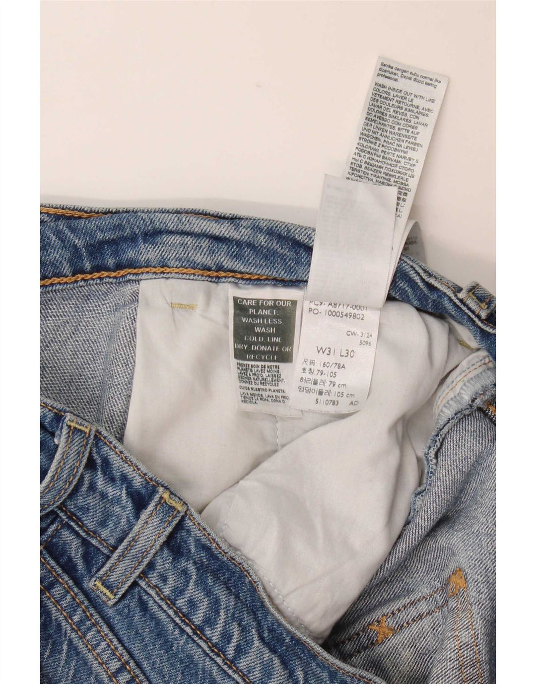 Женские расклешенные джинсы Levi's Ribcage Bell W31 L30, синий хлопок