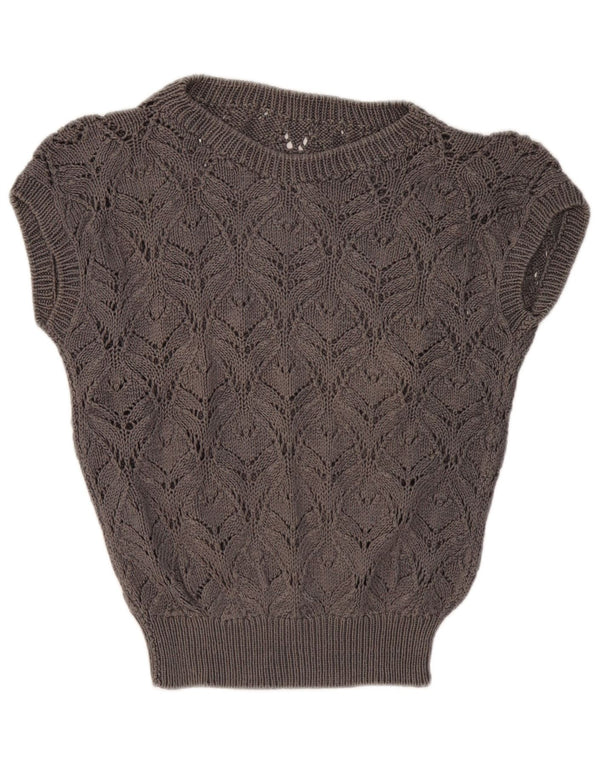 VINTAGE Женский жилет безрукавка UK 16 Большой Серый