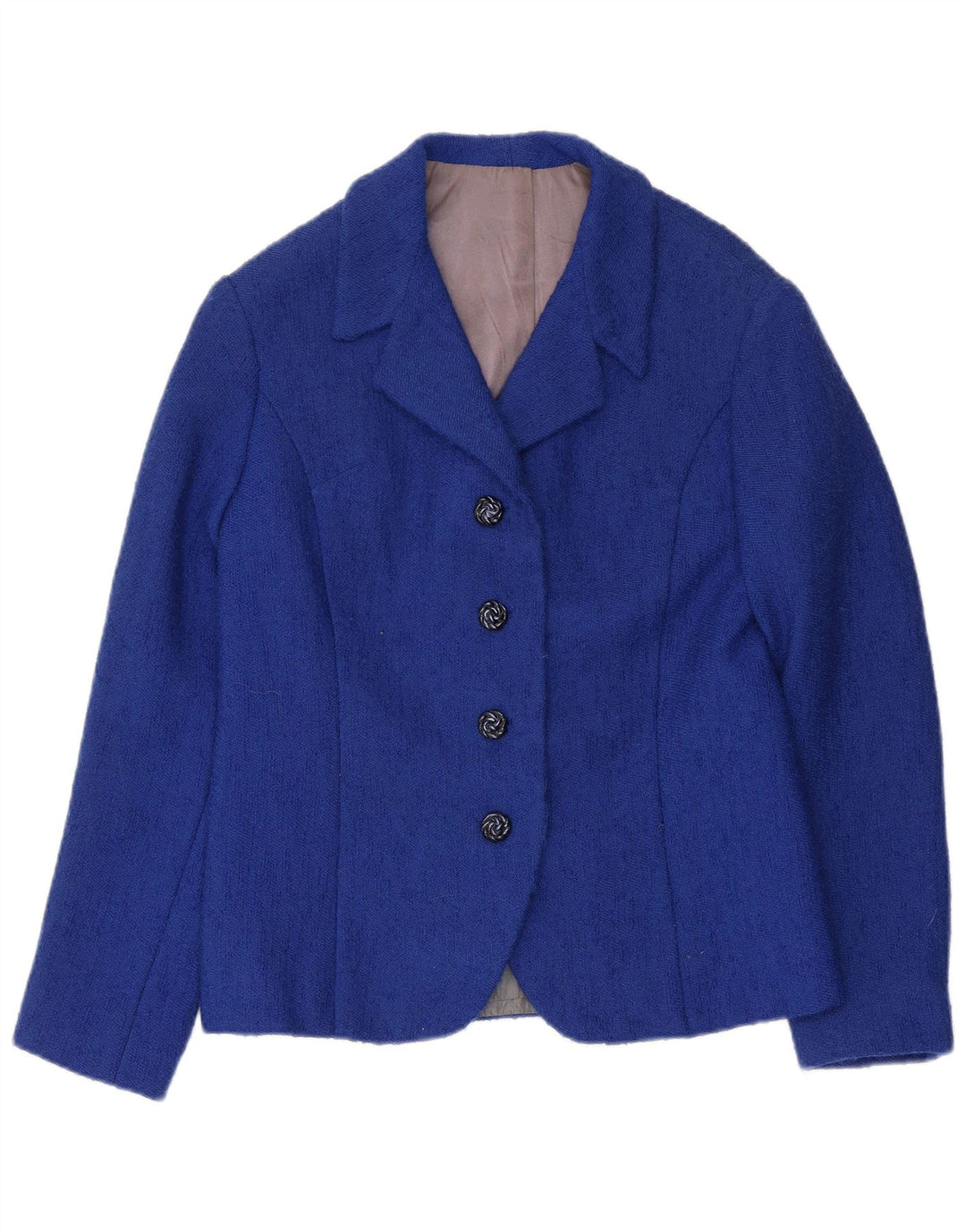 VINTAGE Womens 4 Button Blazer Jacket UK 12 Medium Blue