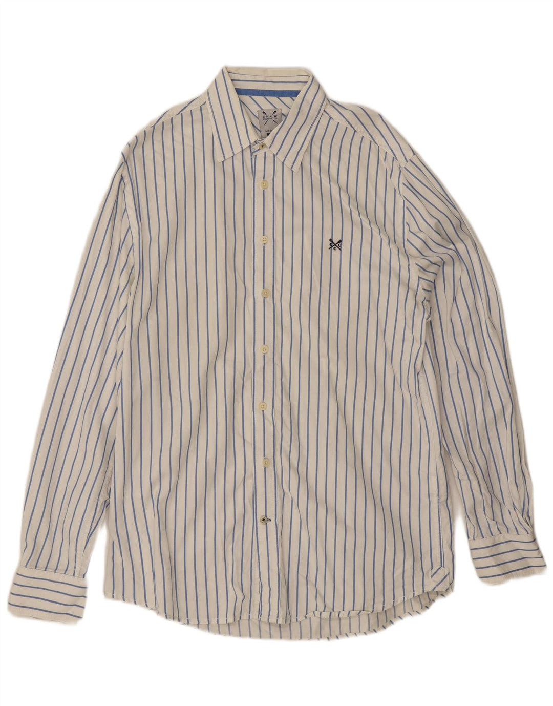 Crew Clothing Мужская рубашка по индивидуальному заказу из хлопка средней длины в белую полоску