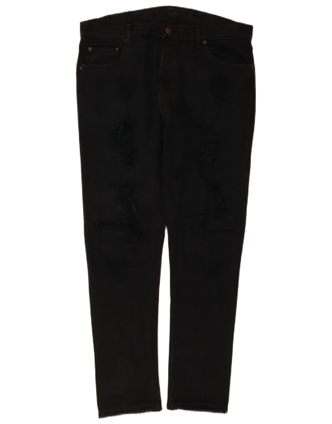 Женские потертые узкие джинсы Levi's W38 L30 черные