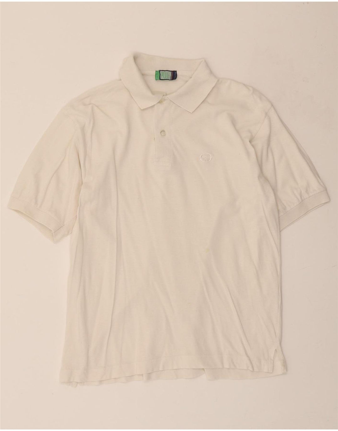 SERGIO TACCHINI Mens Polo Shirt IT 46 Small White Vintage Sergio Tacchini and Second-Hand Sergio Tacchini from Messina Hembry 