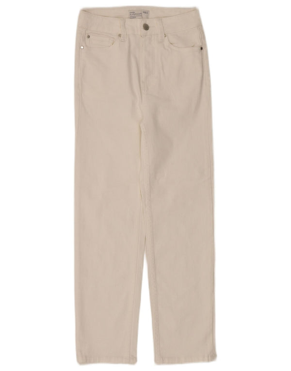 Женские прямые джинсы Marks & Spencer UK 8, маленькие W26 L26, белый хлопок