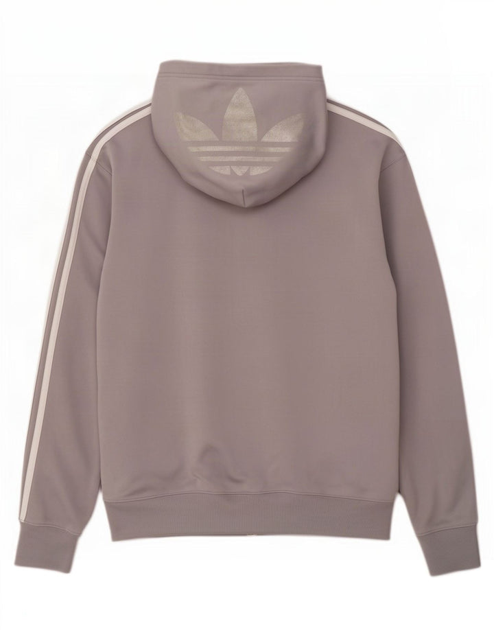 Мужской свитер с капюшоном Adidas на молнии с графическим рисунком XL, серый полиэстер