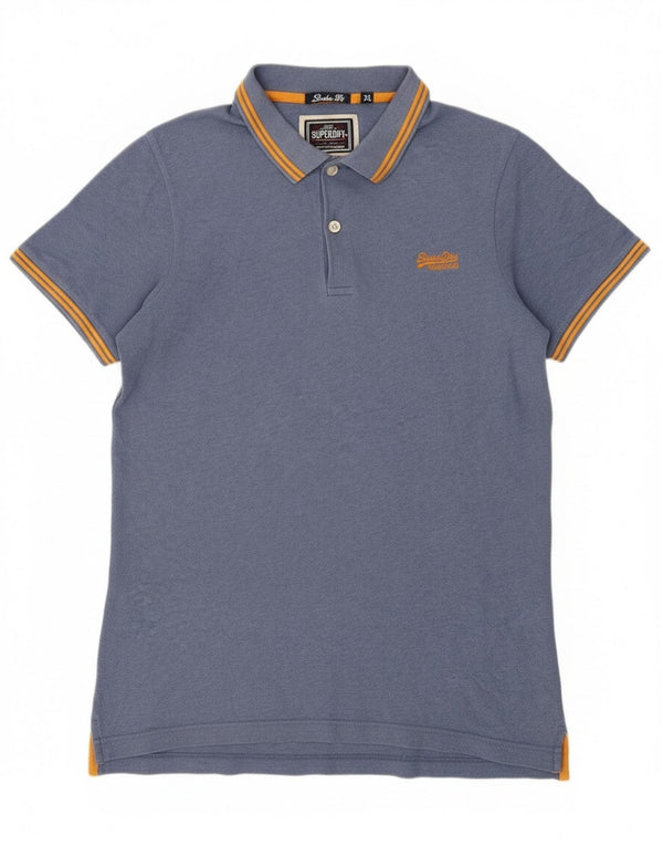 Мужская рубашка-поло Superdry XL, синяя, хлопок