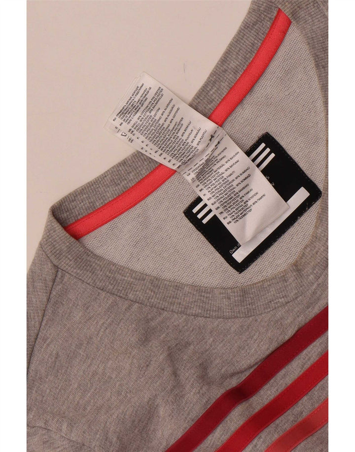 Женский свитер Adidas UK 12/14, средний серый хлопок в крапинку