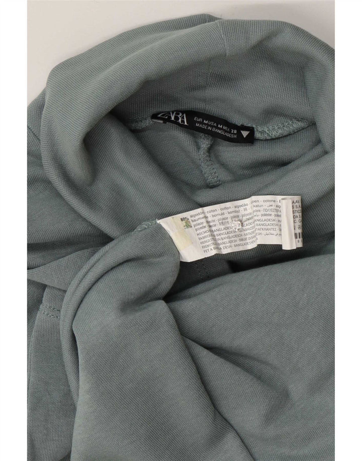 Женское платье прямого кроя с рукавом 1/2 Zara UK 14, хлопковый средний синий цвет