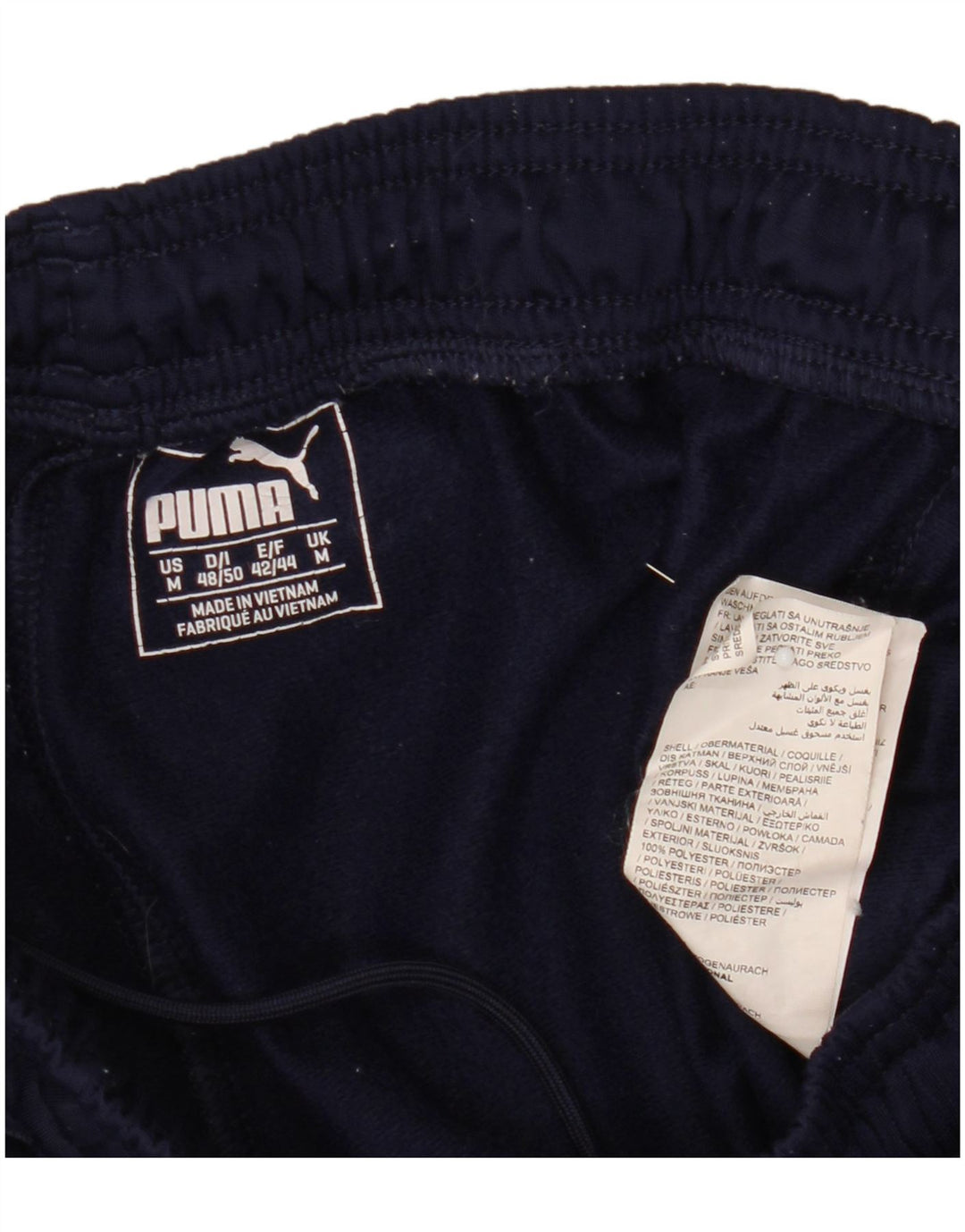 Мужские спортивные брюки Puma среднего размера, темно-синие, полиэстер