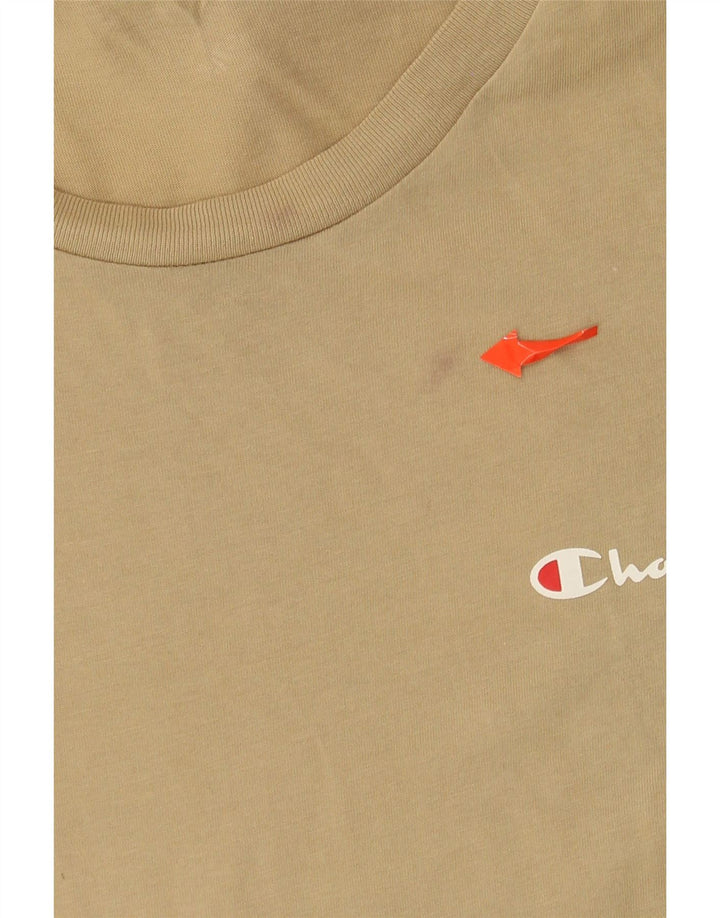 Женская футболка CHAMPION Top UK 16, большая, бежевая